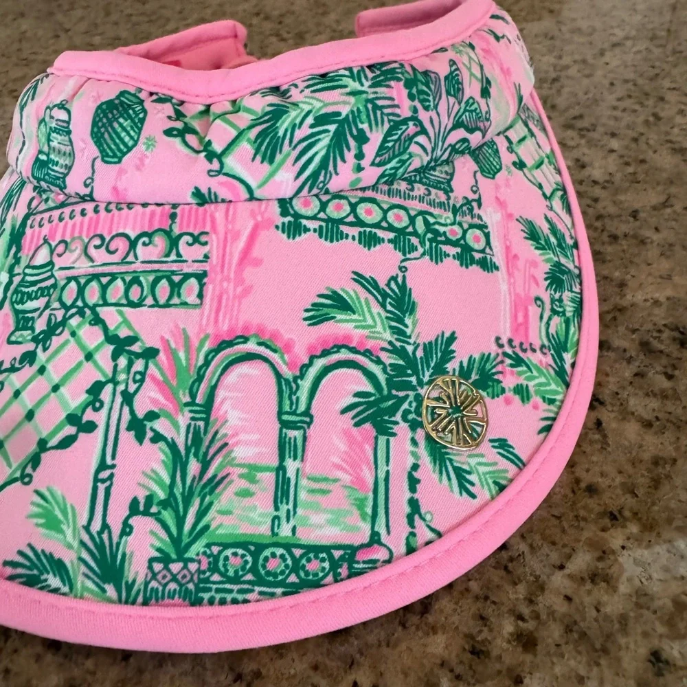 Lilly Pulitzer Women’s Visor Hat Pink Green Print - Picture 2 of 6
